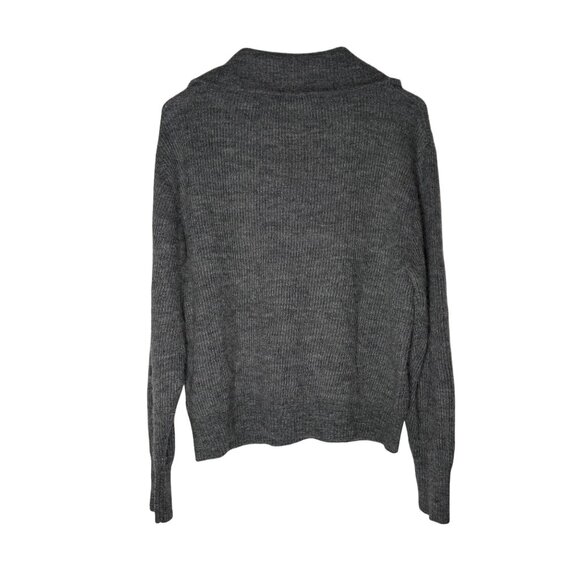 Quince Baby Alpaca-Wool Quarter Zip Pullover Women's Size Medium in Charcoal Gra - Picture 5 of 5